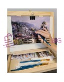 Комплект за рисуване с художествени материали и статив куфар 45 части